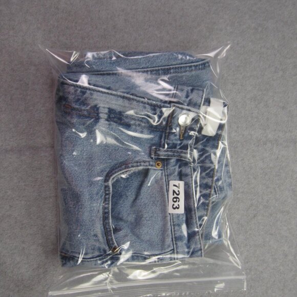 H&M Jeans Womens Size 8 Blue High Rise Wide Leg Raw Hem - Picture 13 of 13